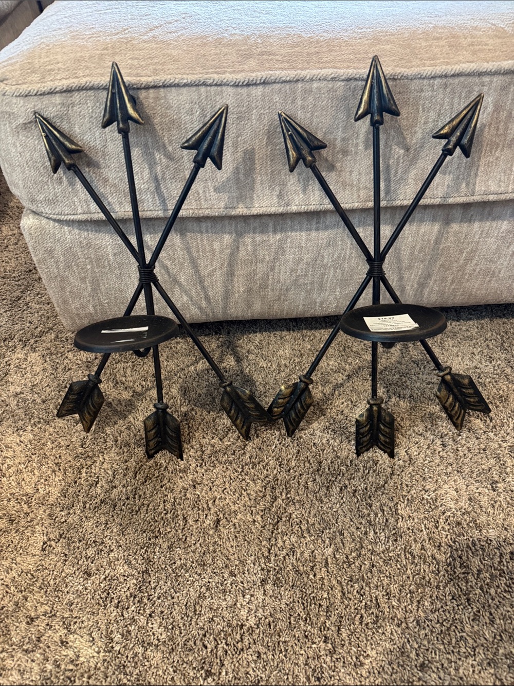 Hobby Lobby Black and Gold Arrow Wall Hook Pair